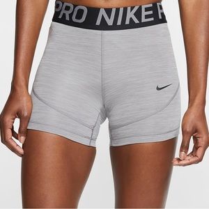 Light grey nike pro spandex shorts